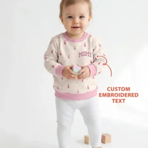Custom Embroidered Mommy and Me Matching Bamboo Crewneck Sweatshirt
