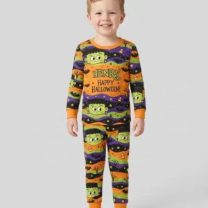 Eek Halloween Bamboo Two Piece Long Sleeve Pajama Set