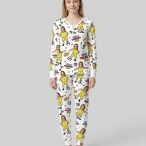 Custom Photo World Champion 2026 Family Matching Bamboo Women Pajama Set