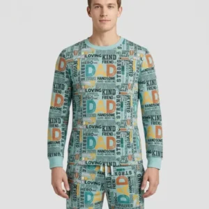 Dad Word Collage Bamboo Men's Pajama Set