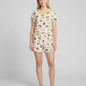 Rainbow Paws Family Matching Bamboo Women Short Sleeve Short Pajama Set
