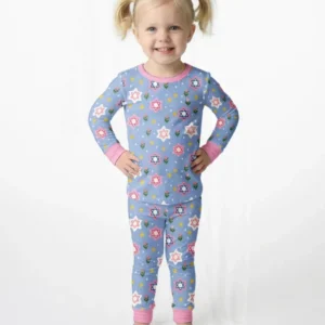 Starry Bloom Blessings Family Matching Bamboo Two Piece Long Sleeve Pajama Set