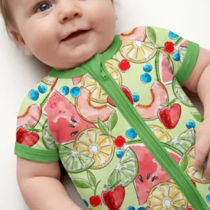 Sweet Summer Fruits Family Matching Bamboo Shorty Zippy