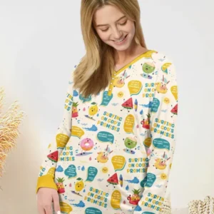 Summer Fruits Surfing On God's Promises Bamboo Women Pajama Set