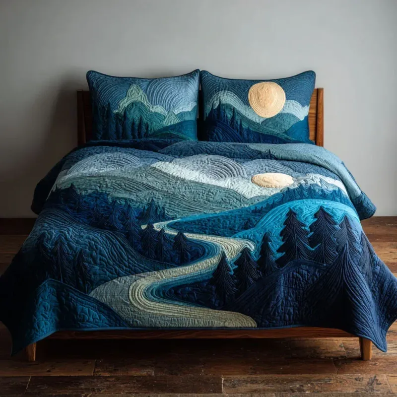 Midnight Moon Bamboo Quilt Bedding Set