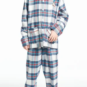 Pyjama long Enfant Logan Blanc et Ivoire 1