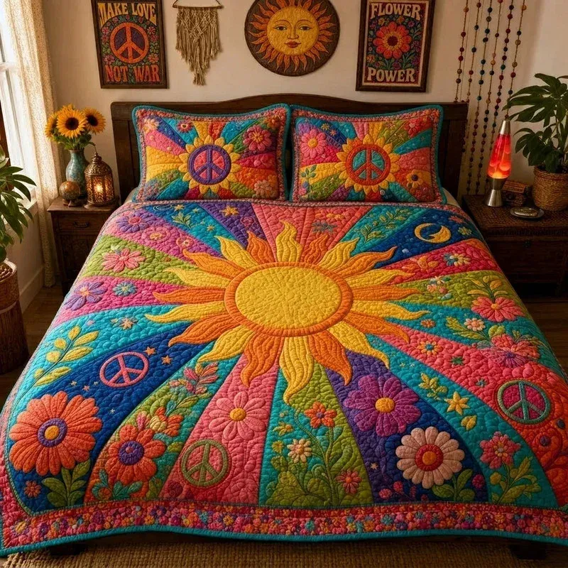 Rainbow Freedom Bamboo Quilt Bedding Set
