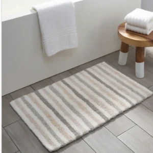 Field Stripe Bath Mat Reversible 100% Cotton 20"x30"
