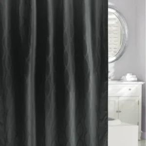 INFINITY SHOWER CURTAIN JACQUARD FABRIC STEEL 71"x71"