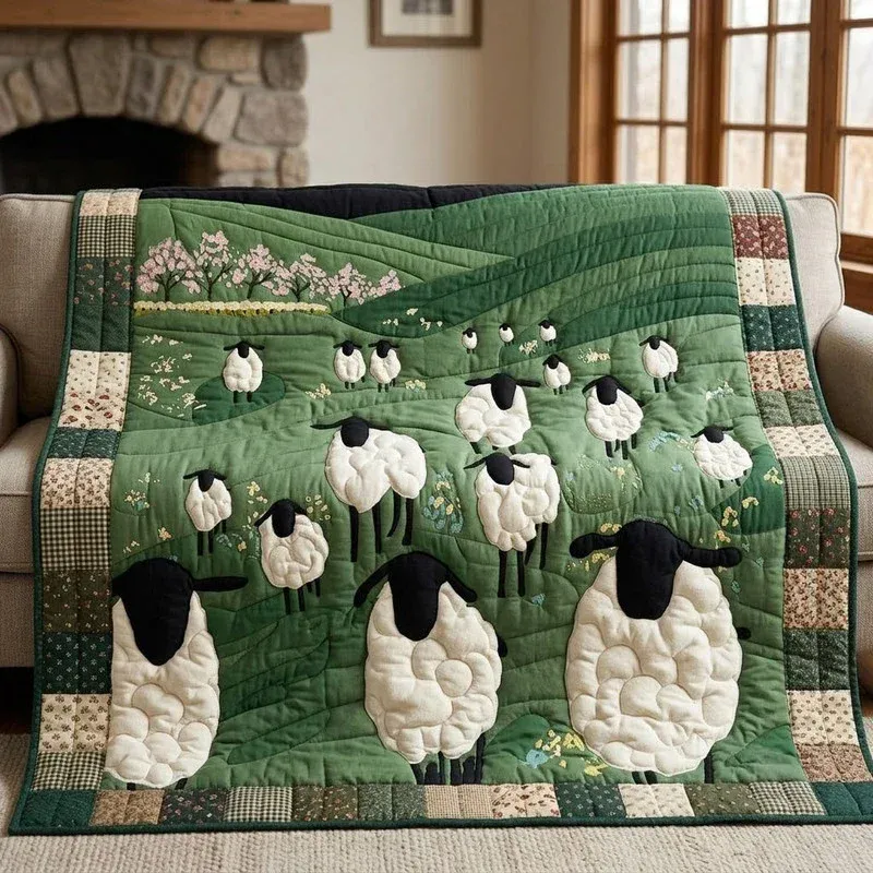 Sheep Garden Bamboo Quilt Blanket