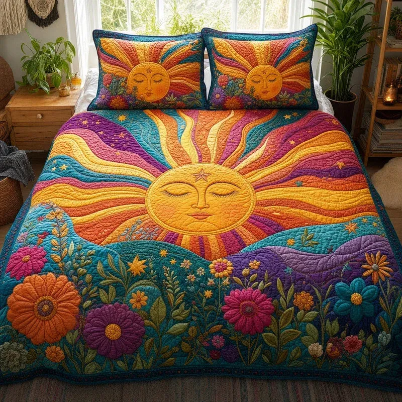 Solar Festival Bamboo Quilt Bedding Set