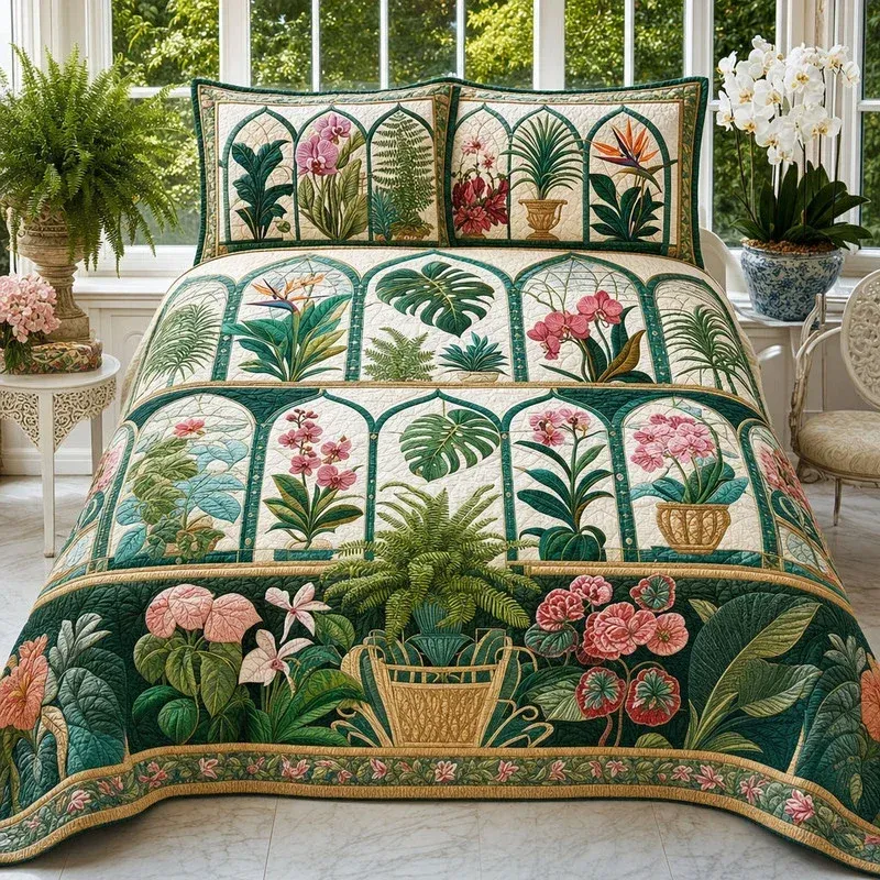 Solarium Greenhouse Bamboo Quilt Bedding Set