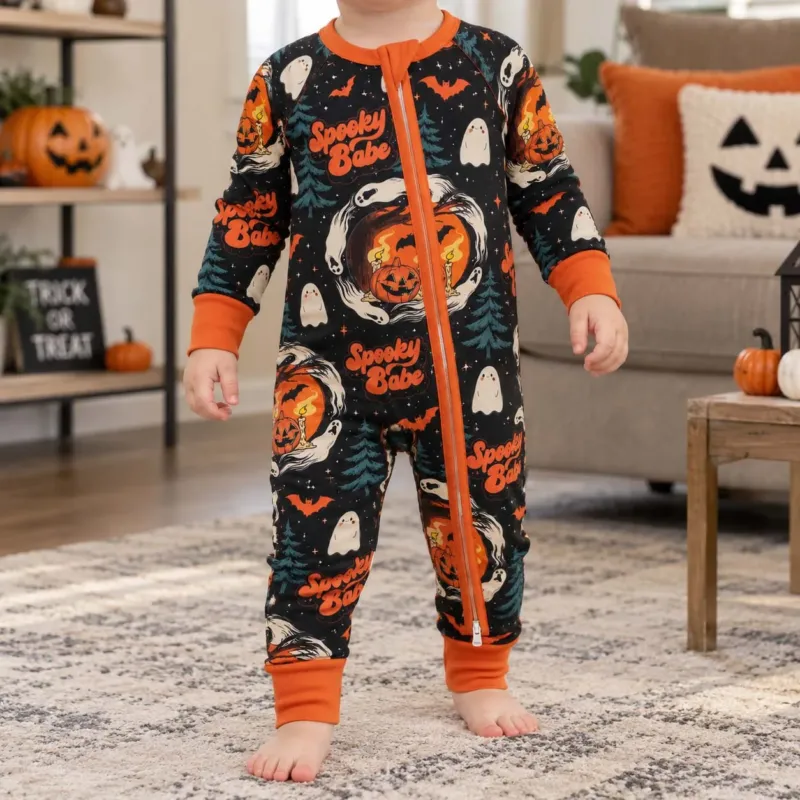 Spooky Babe Ghost Pumpkin Night Bamboo Convertible Zippy