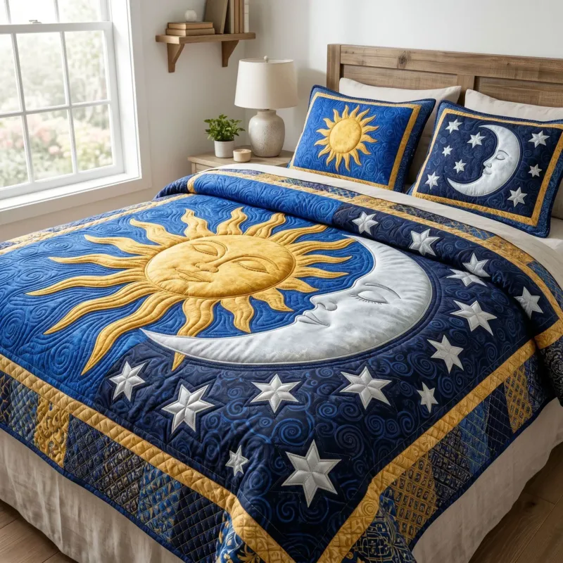 Sunlit Moon Bamboo Quilt Bedding Set