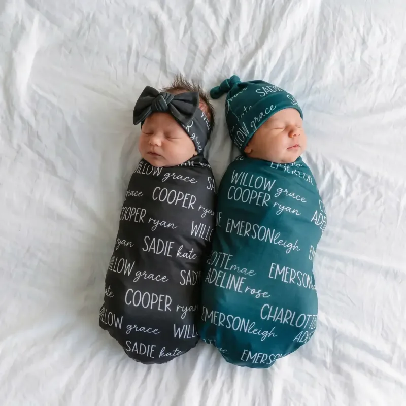 Personalized Baby Name Bamboo Swaddle Blanket Soft Hues