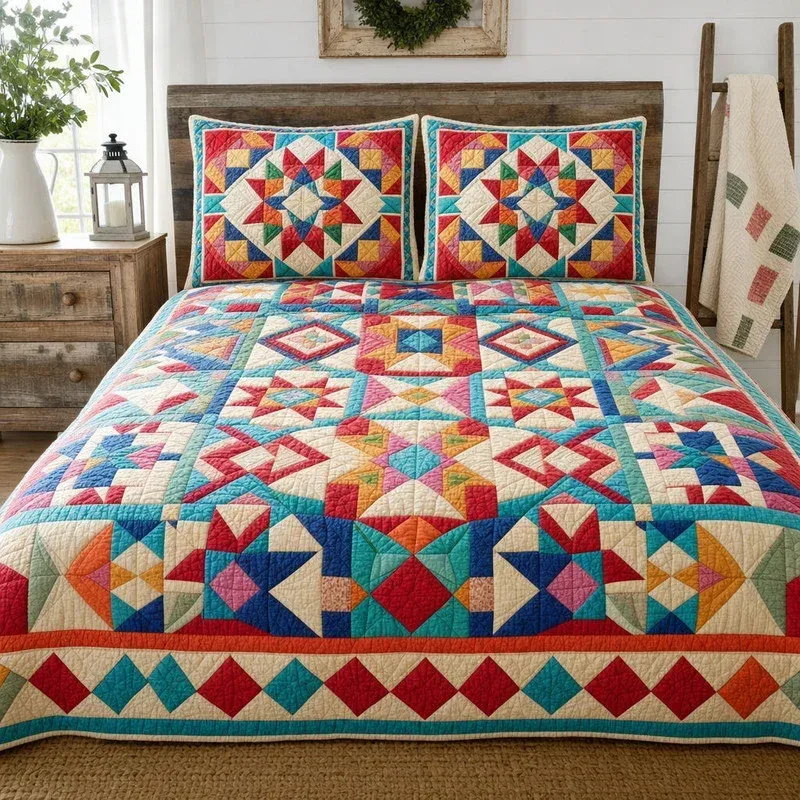 Symphony Barn Patchwork Bamboo Quilt Bedding Set