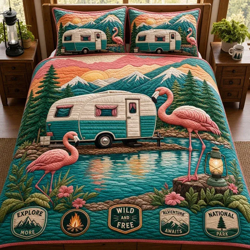 Tropic Camp Bamboo Quilt Bedding Set