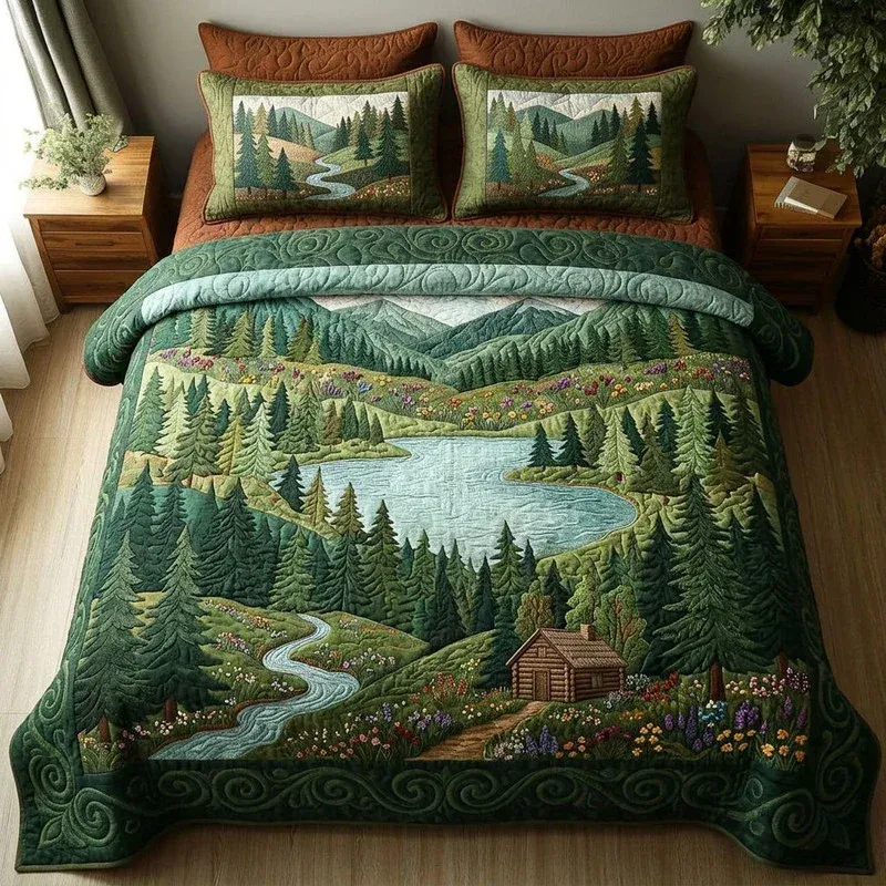 Valley Lake Vista Bamboo Quilt Bedding Set