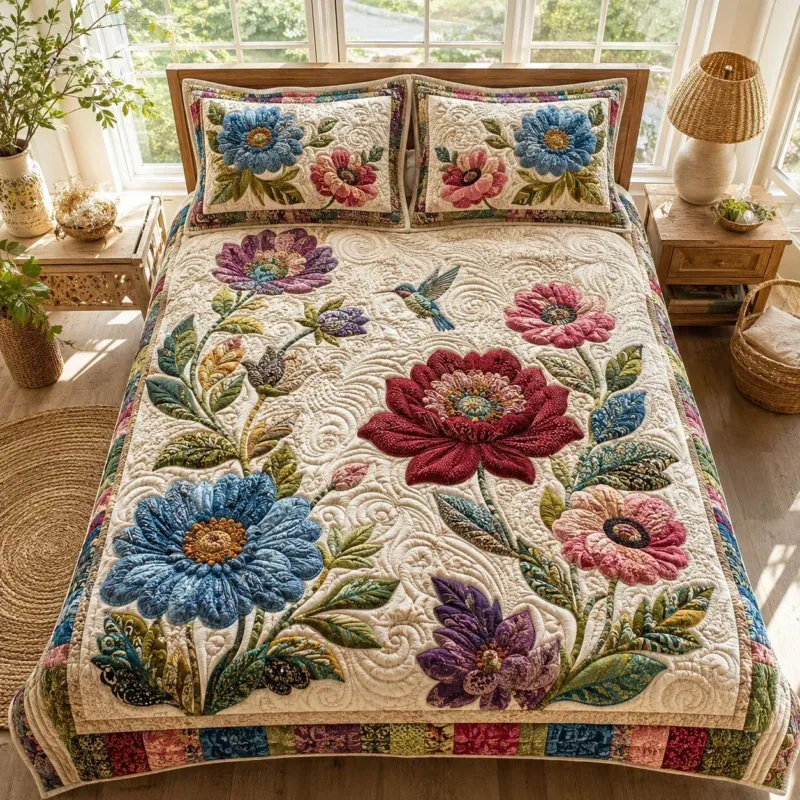 Velvet Wings Bamboo Quilt Bedding Set