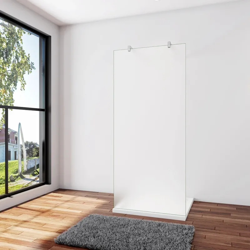 Walk In Duschtrennwand Duschhaus 137.7 x H.200 cm 10mm Glas mit Glasschutzfolie Stabistange 140 cm
