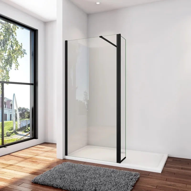 Walk In Duschwand Dusche 80+40 x H.200 cm 8mm NANO Glas Aluminium Duschhaus