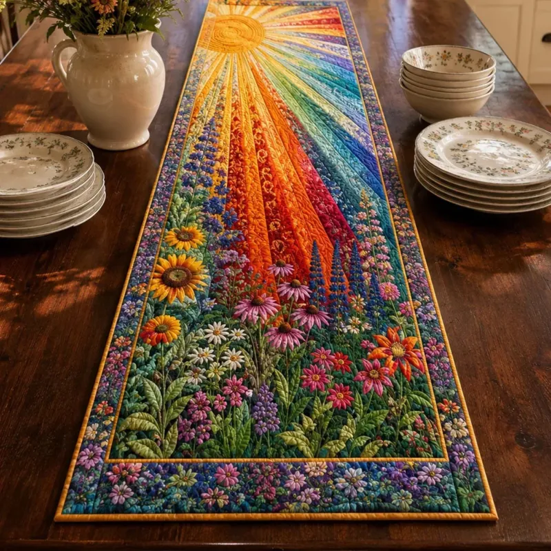 Warm Radiant Beauty Quilt Table Runner
