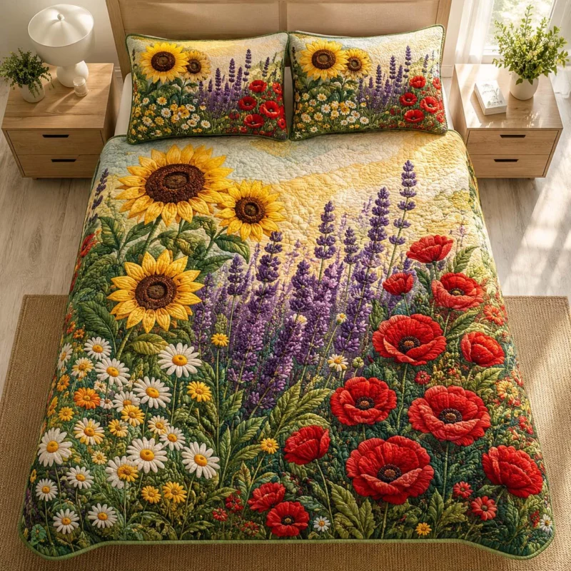 Wild Blossom Beauty Bamboo Quilt Bedding Set
