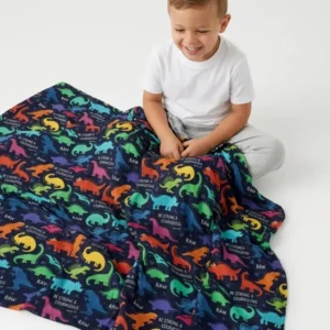 Be Strong and Courageous Dinosaur Christian Bamboo Blanket