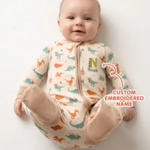 Custom Embroidered Name Dinosaurs Bamboo Convertible Zippy