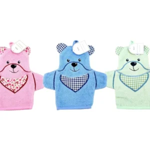 Baby Waschhandschuh Bär » Kinder Waschlappen Frottee » ca. 22x 15 cm reine Baumwolle » Wasch Handschuh
