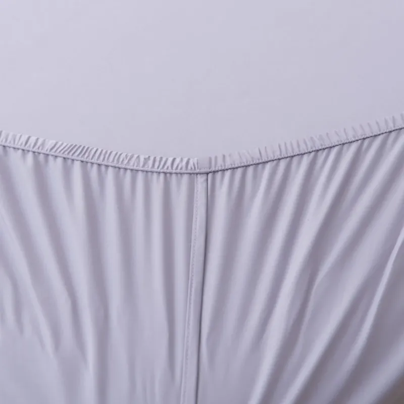 Lavender Mist bamboo fitted sheet showing its elasticated corner
