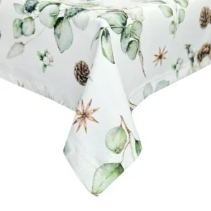Tischdecke 110x110–130x220 cm – Winterdeko mit Tannenzapfen – 100% Baumwolle – aus der beties Kollektion, Magie des Winters "Moggl"