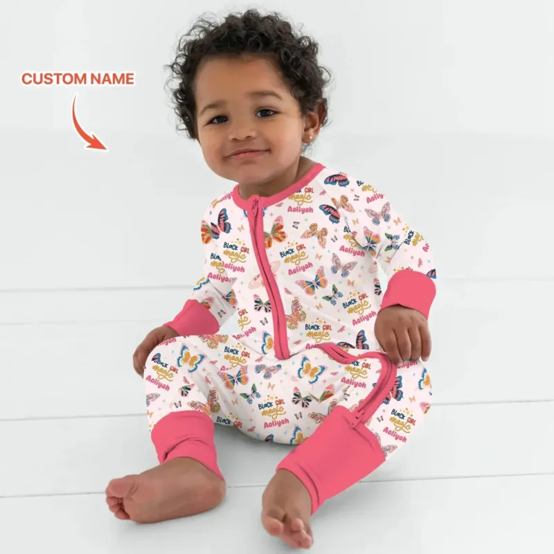 Black Girl Magic Custom Name Convertible Zippy , Black Girl Magic Custom Name Convertible Zippy - 0-3M