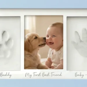 Baby and Dog Photo Frame – Our Little Pack Family Keepsake