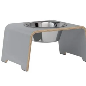 dogBar® Single M small grau mit Edelstahl-dogBar-TOJU Interior