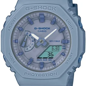 Casio G‑SHOCK Damenuhr mit blauem Armband und Analog-Digital-Zifferblatt