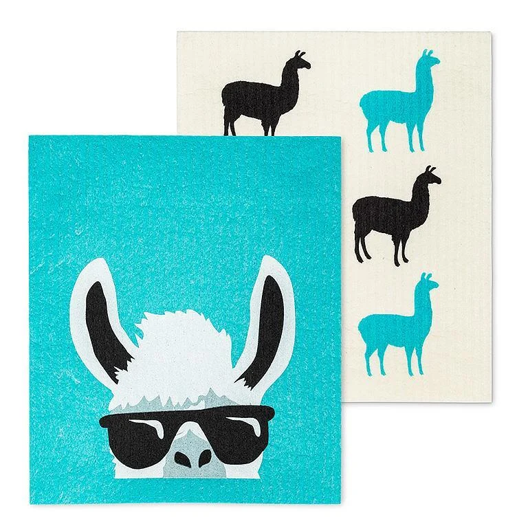 The Amazing Swedish Dishcloth Cool Llamas Set of 2