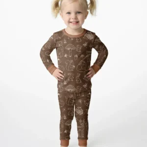 Autumn Woodland Bamboo Two Piece Long Sleeve Pajama Set