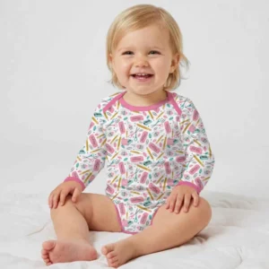 Pink Power School Supplies Bamboo Bodysuit