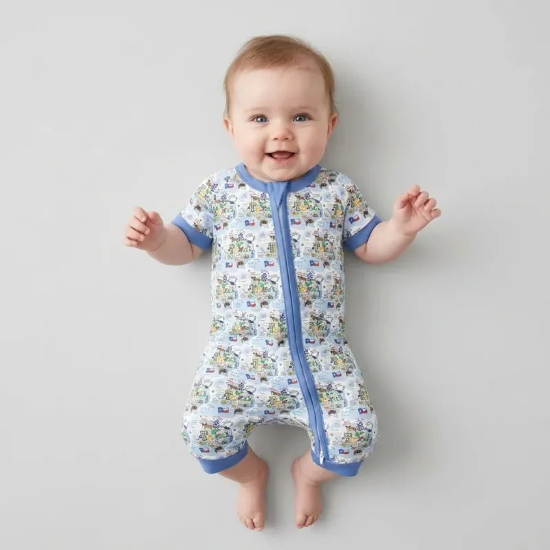 Texas Map Family Matching Bamboo Shorty Zippy