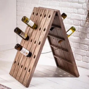 BODEGA Shabby Chic Flaschenregal 91cm Pinie Flaschenhalter für 50 Flaschen