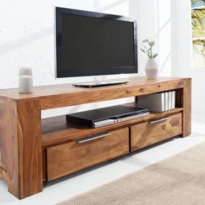 MAKASSAR Massives TV-Board 130cm Sheesham Lowboard zwei Schubladen