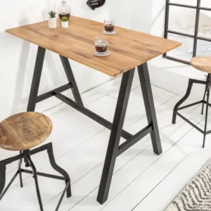 Massiver Bartisch CASTLE 120cm Wildeiche natur Stehtisch Industrial Design