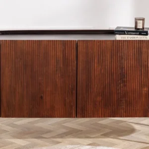 GATSBY Massivholz Sideboard 150cm dunkelbraun Mango Retro Design