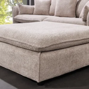 Großer Hocker HEAVEN 100cm Bouclé Polsterhocker Federkern