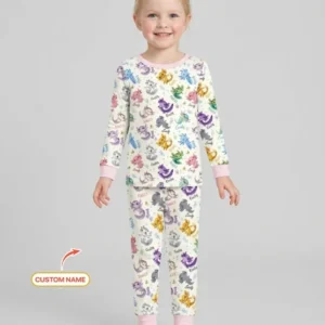 I Love You Axolotl Custom Name Bamboo Two Piece Long Sleeve Pajama Set