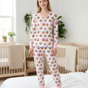 Cute Glitter Dumpling Bamboo Women Pajama Set