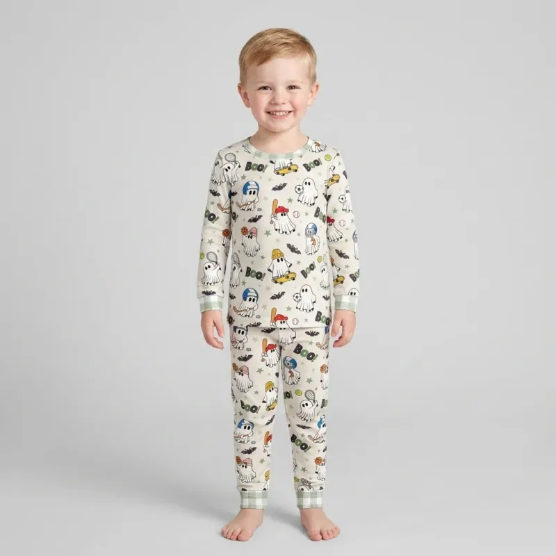 Blooming Boo Crew Bamboo Two Piece Long Sleeve Pajama Set