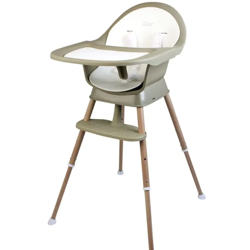 QUAX - Chaise Bébé Evolutive Ultimo 3 Luxe - Thym - Naturel
