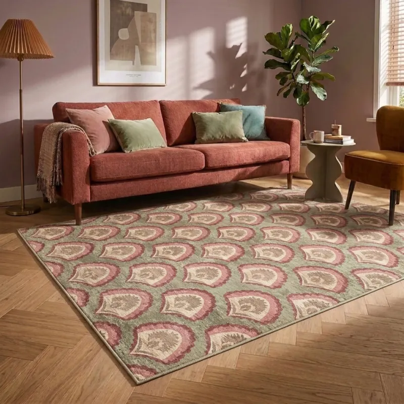 Vintage-Teppich - Sage Pattern Green